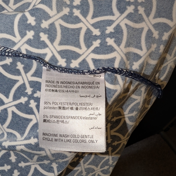 Charter Club Navy and White Geometric Short-Sleeve Polo - Picture 4 of 4